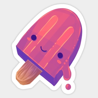 Pink Neon Juice Popsicle Sticker